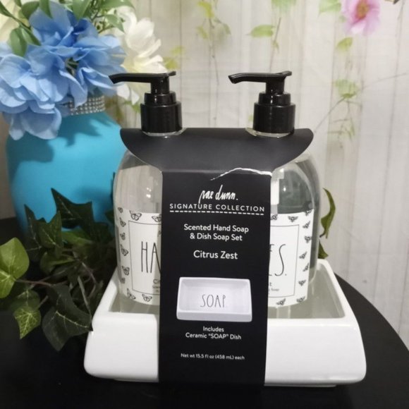Rae Dunn Other - Rae Dunn Citrus Zest Scented Hand Soap Dish Set